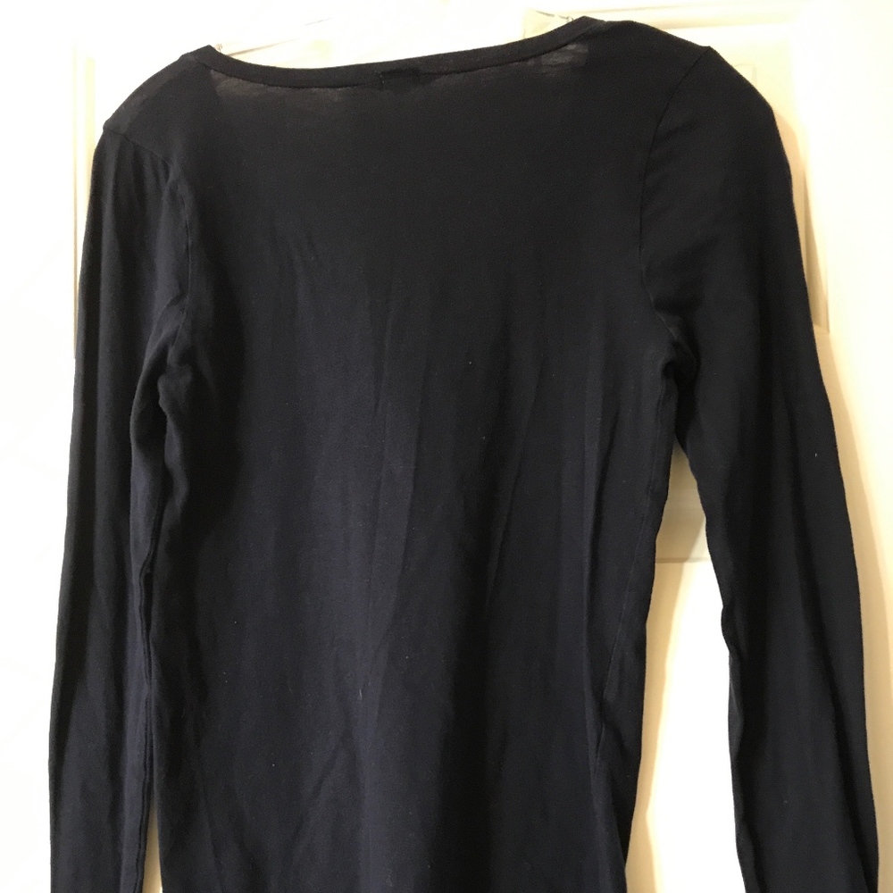 J. Crew Navy Long Sleeve Shirt, Size Medium - Picture 4 of 5